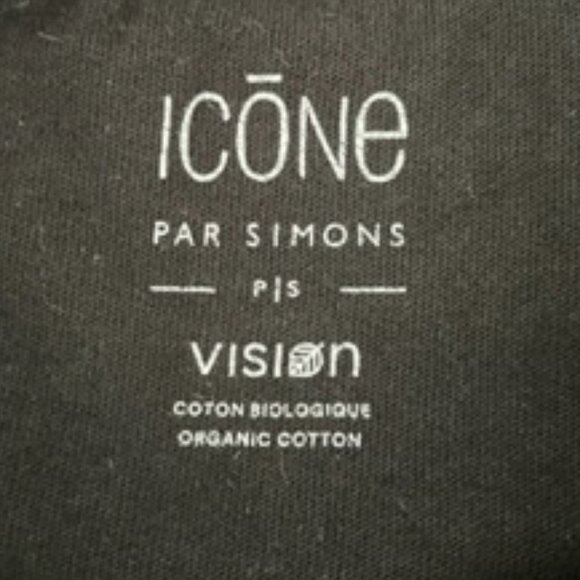 ICONE for Simons SS Faux Turtleneck Top w Cross Stitched Heart Black + Red Sz S - Picture 9 of 10